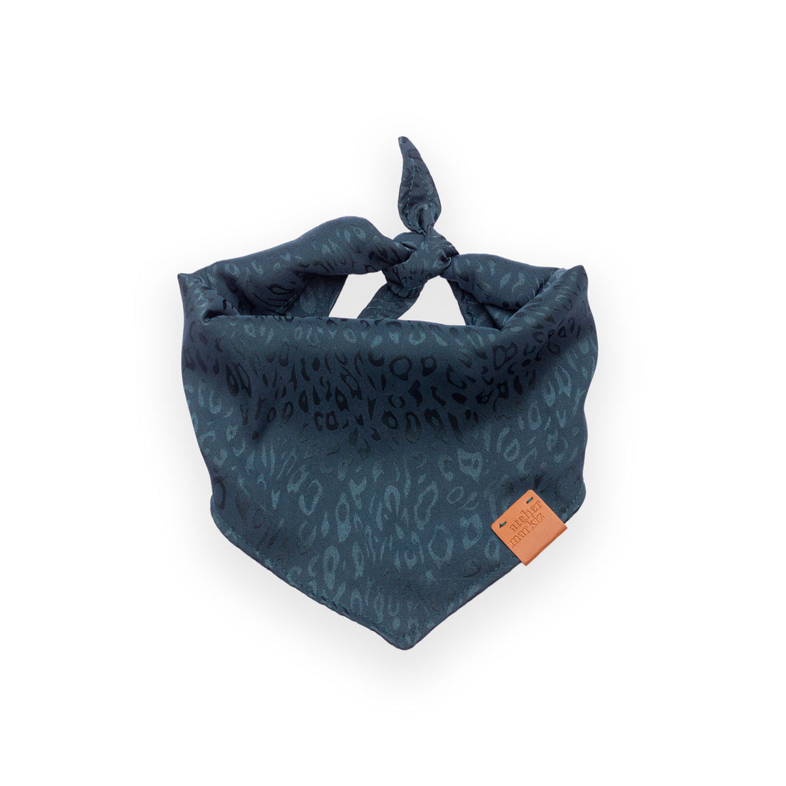 Bandana pour chien à motif léopard ton sur ton vert émeraude