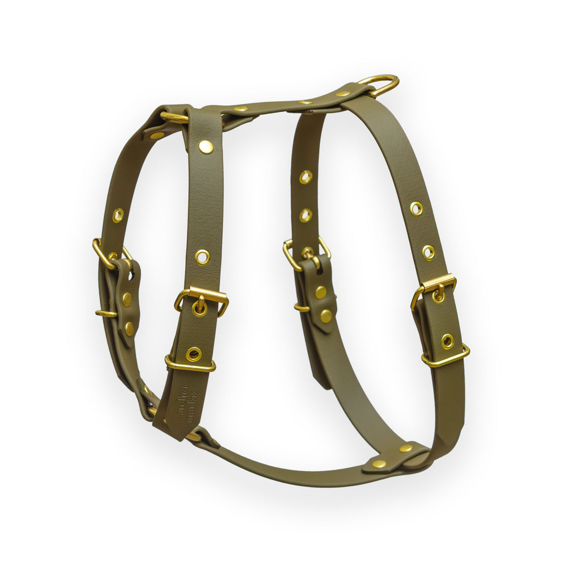 Harnais imperméable pour chien en Biothane kaki