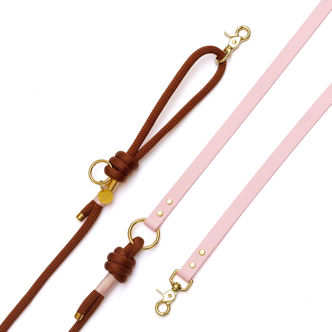 Laisse mains libres corde x Biothane Havane