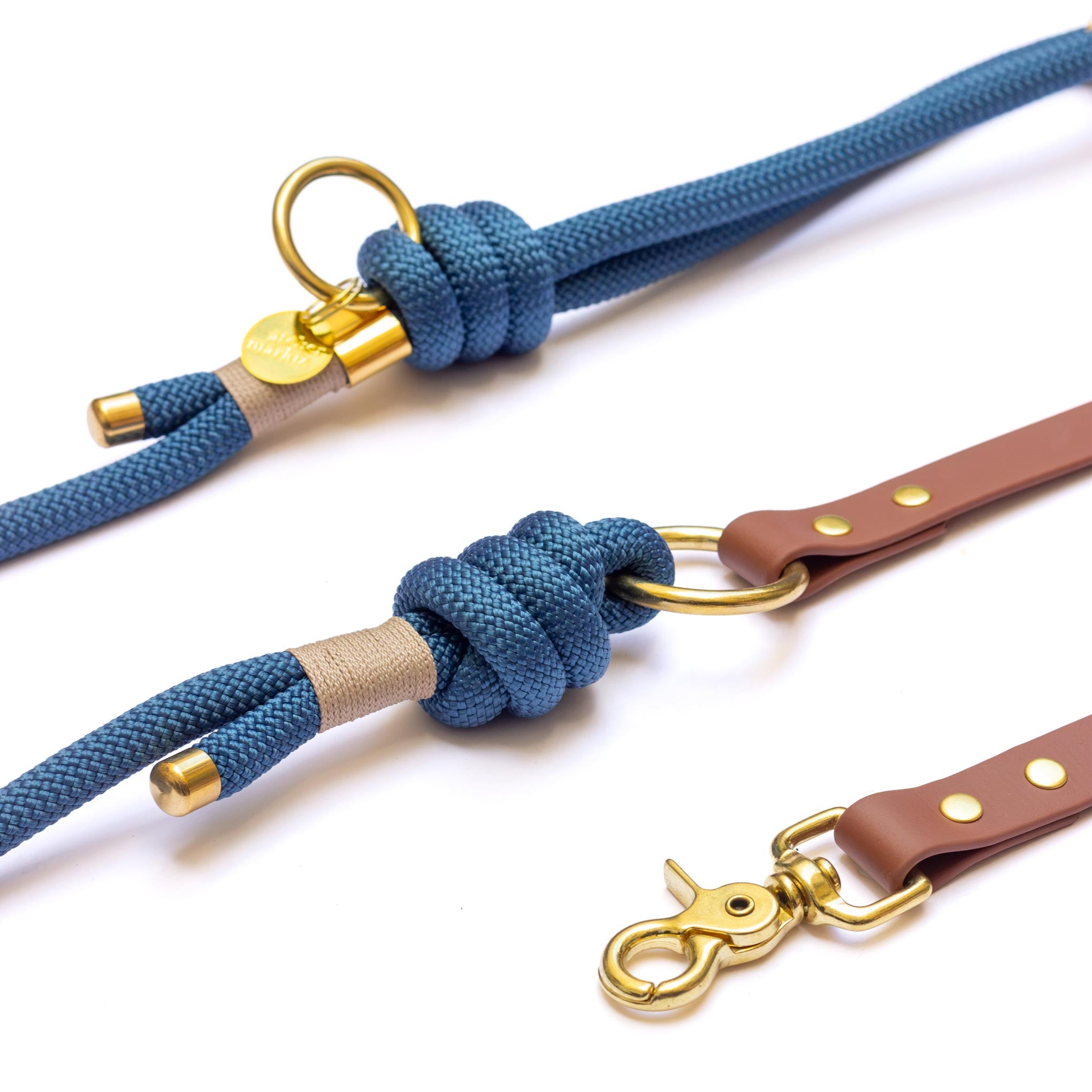 Laisse mains libres corde x Biothane Denim