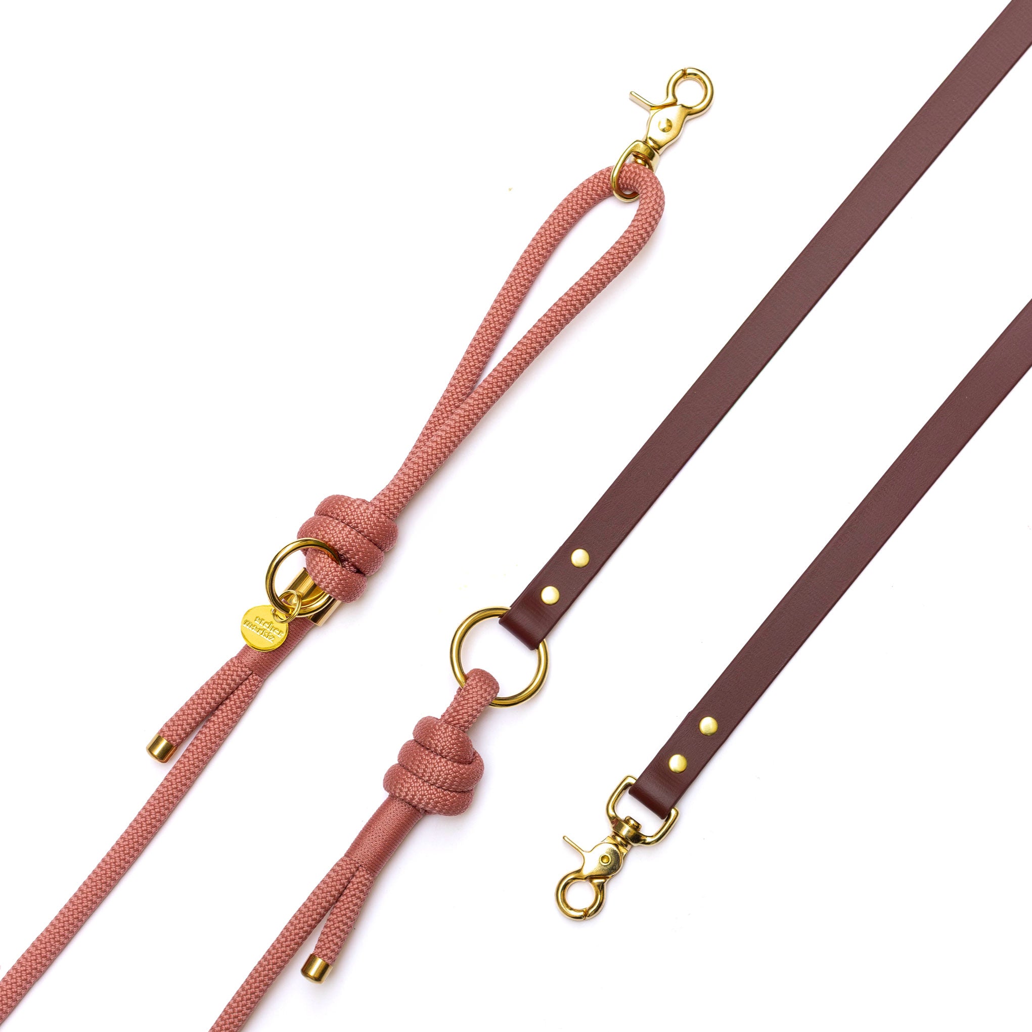 Laisse mains libres en corde x Biothane Pomelo