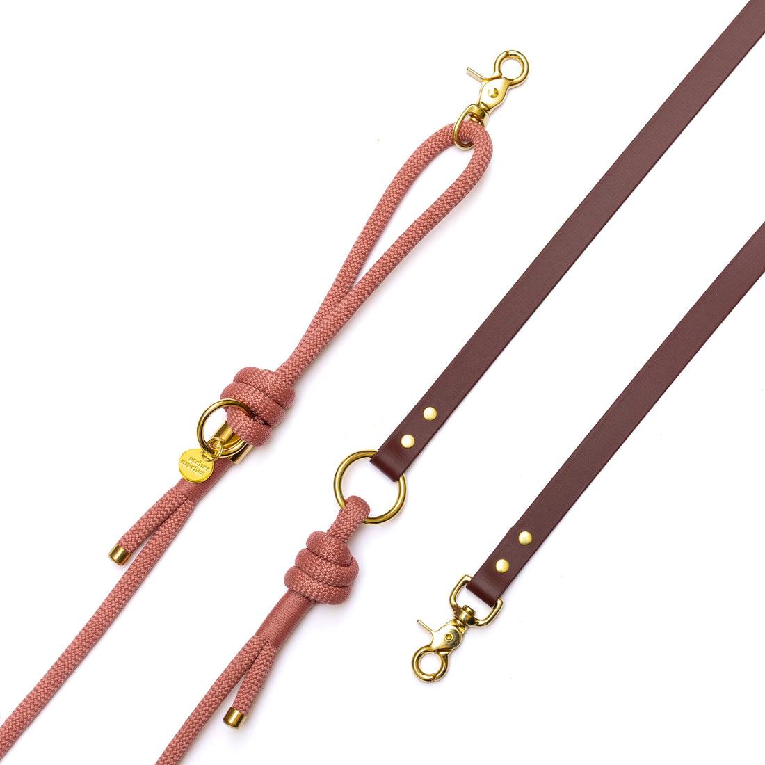 Laisse mains libres en corde x Biothane Pomelo