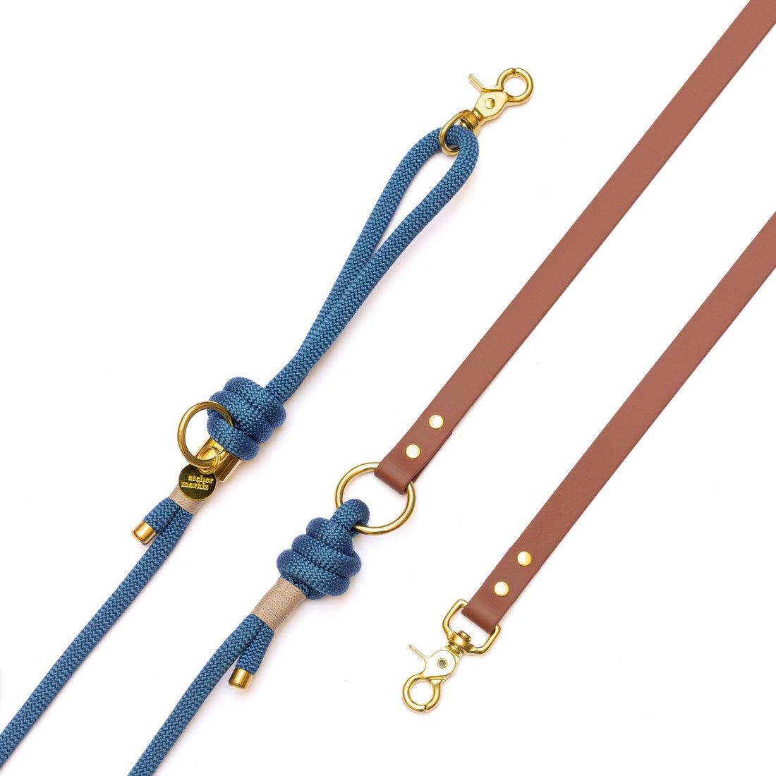 Laisse mains libres corde x Biothane Denim