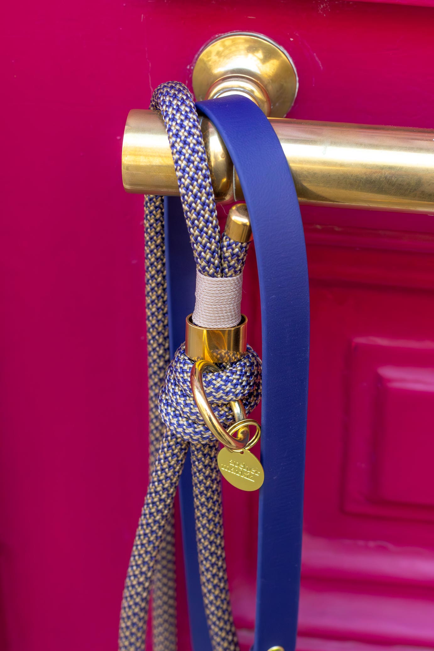 Laisse mains libres corde x Biothane Minuit