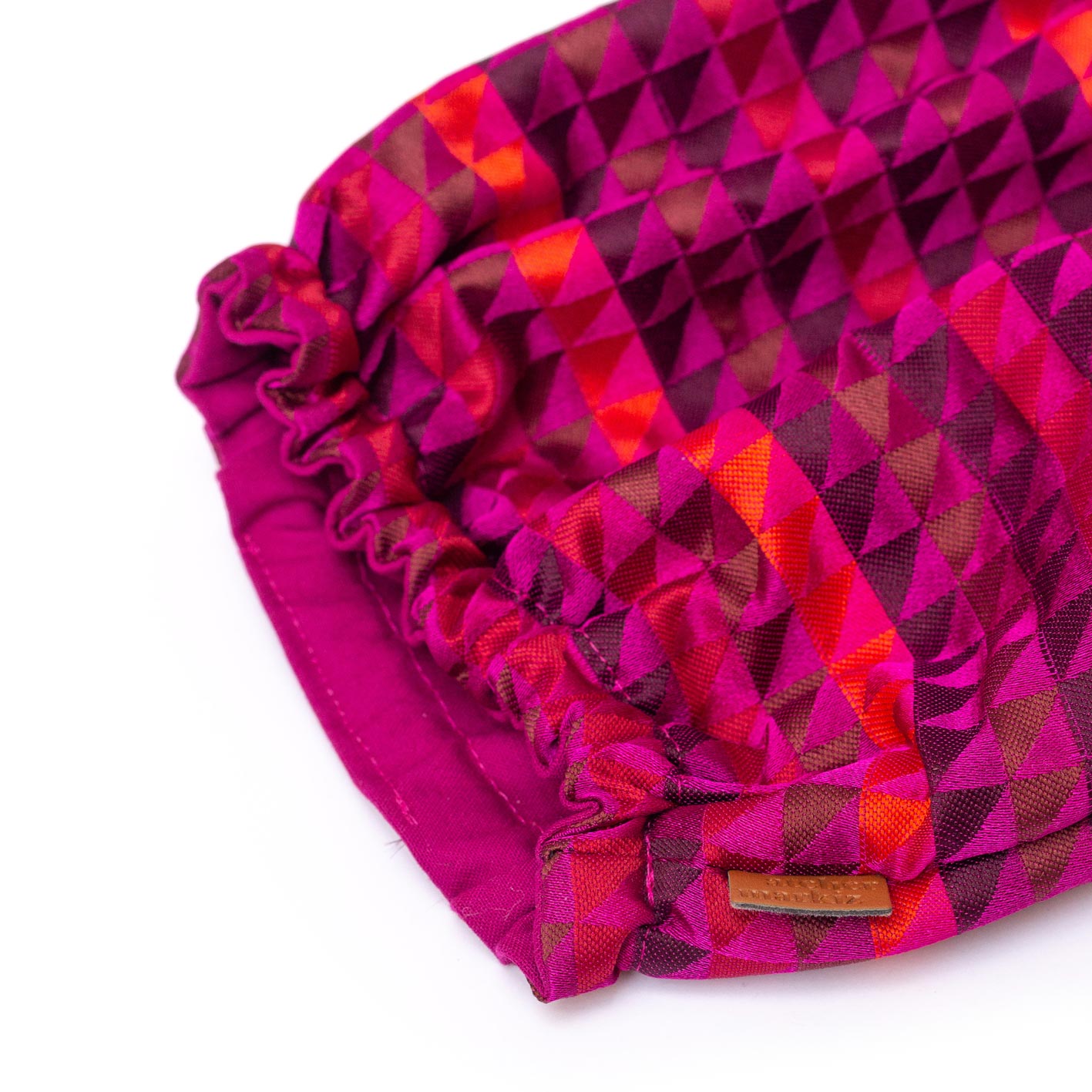 Snood pour chien à motif géométrique rose et violet
