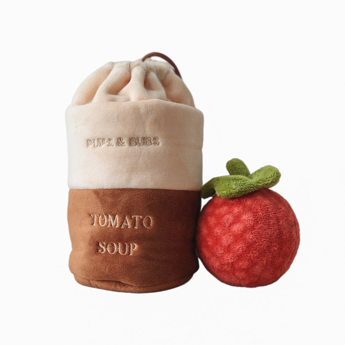 Boîte de soupe de tomate de fouille