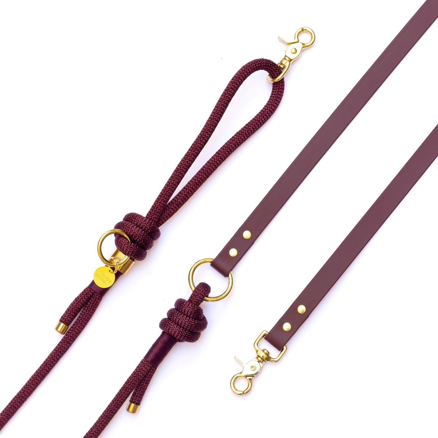 Laisse mains libres en corde x Biothane Saddle