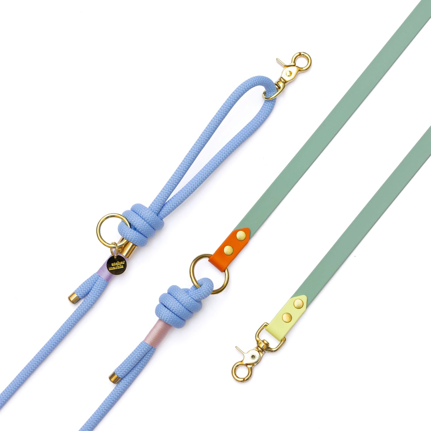 Laisse mains libres corde x Biothane Rainbow