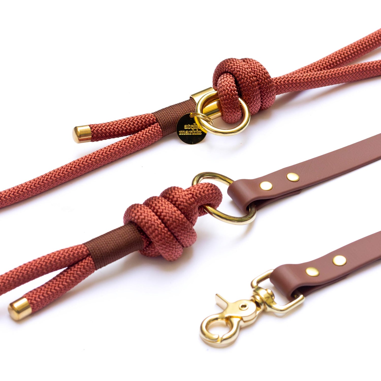 Laisse mains libres corde x Biothane Maple