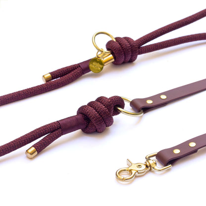 Laisse mains libres en corde x Biothane Saddle