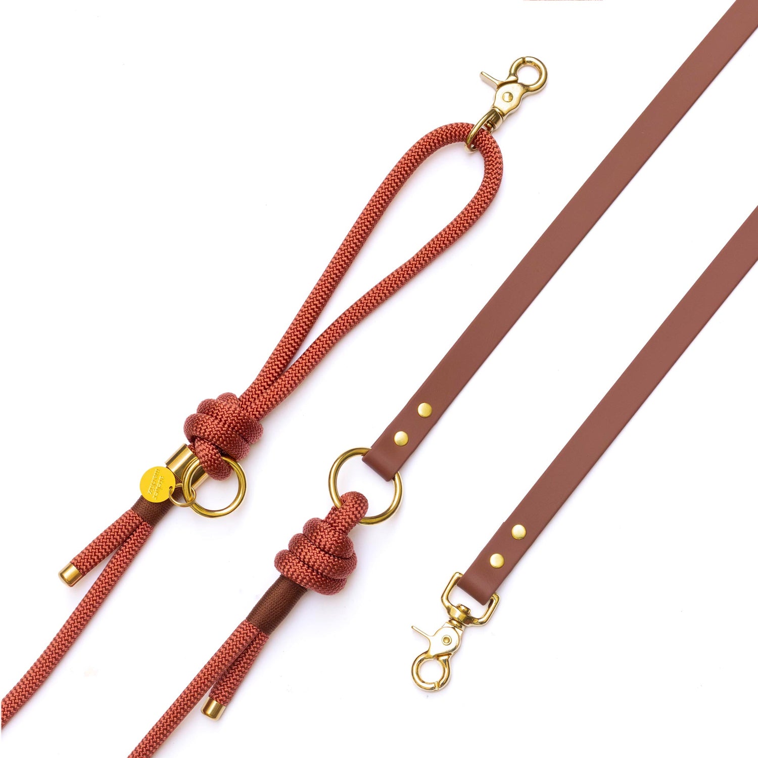 Laisse mains libres corde x Biothane Maple