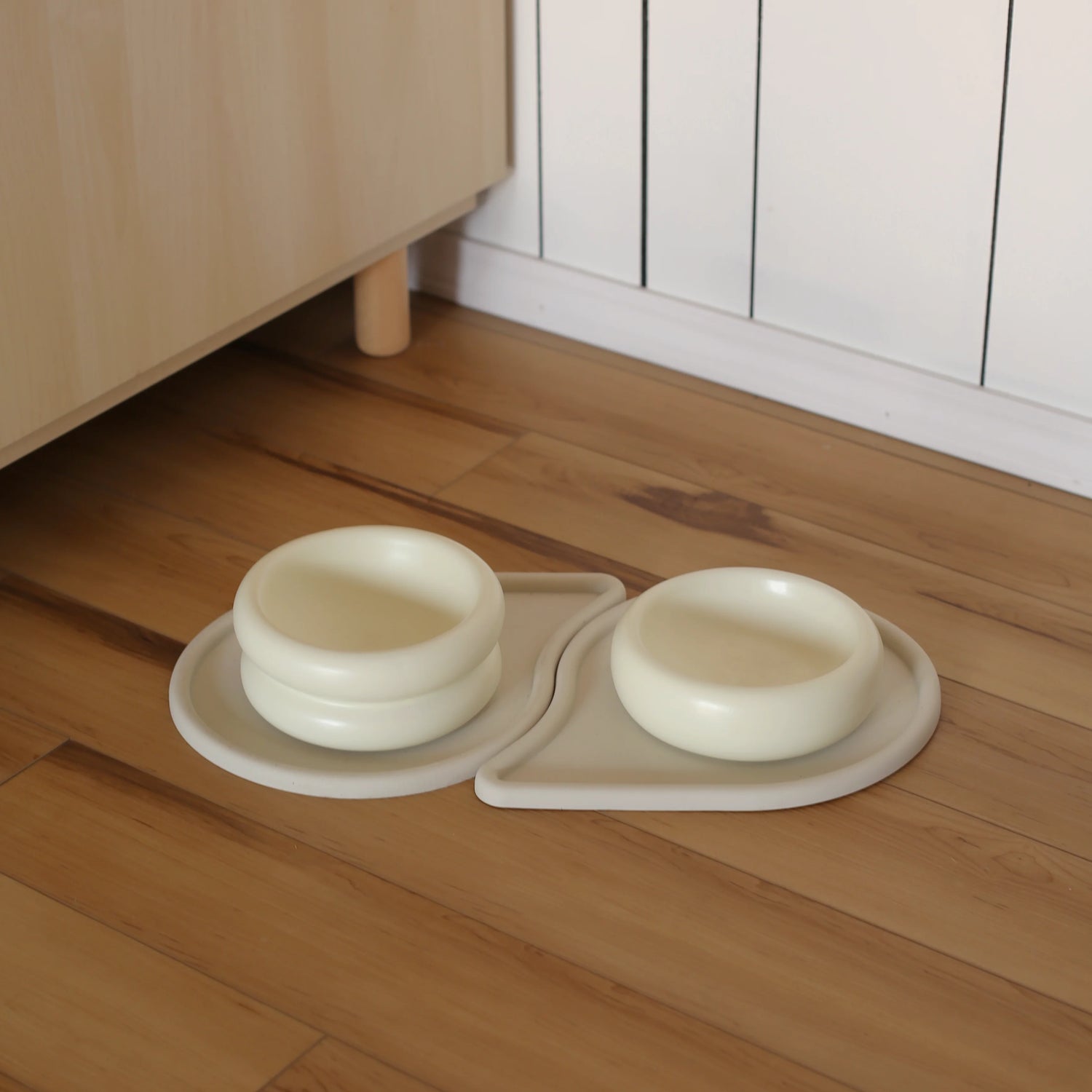 Tapis de gamelle en silicone blanc cassé