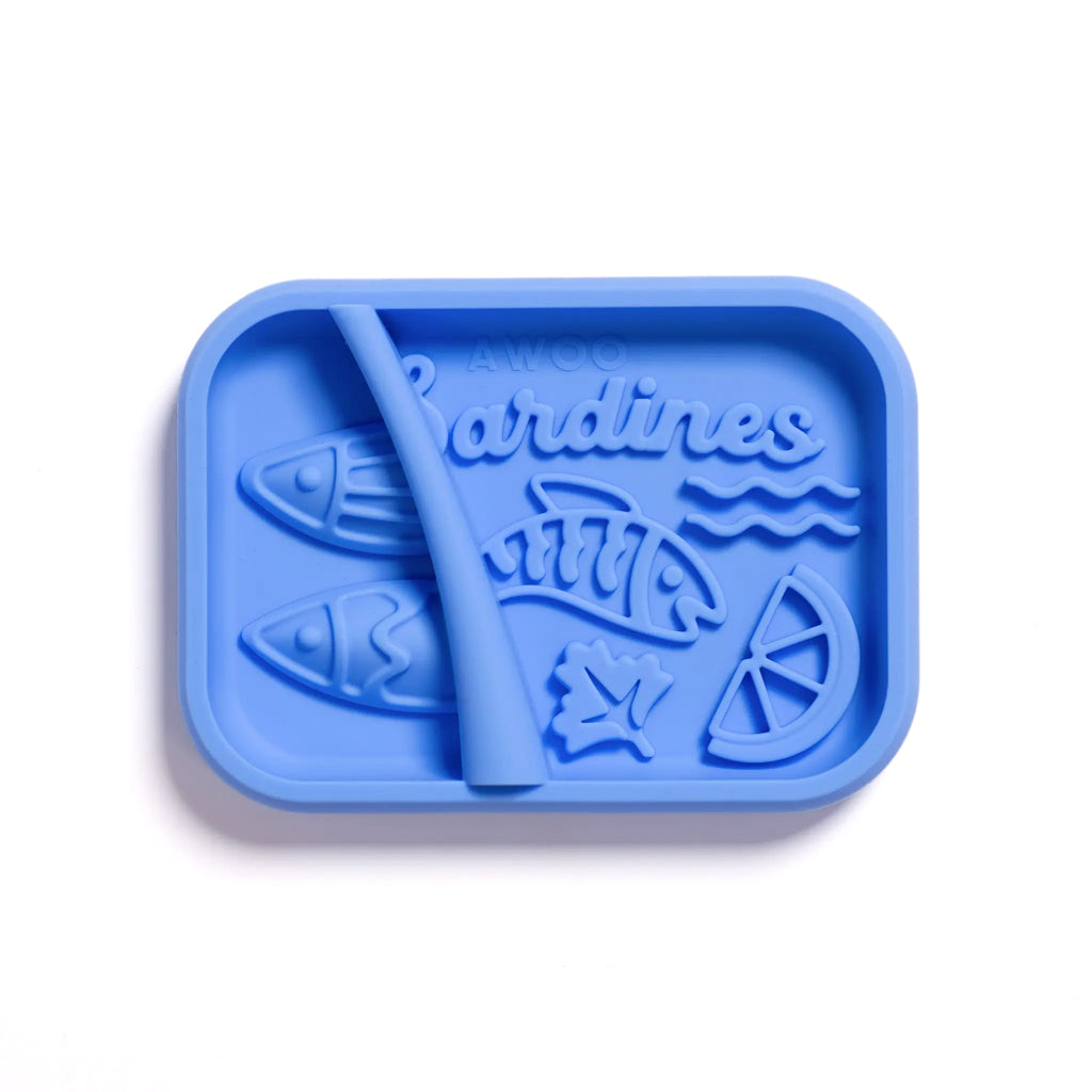 Tapis de léchage boîte de sardines bleu